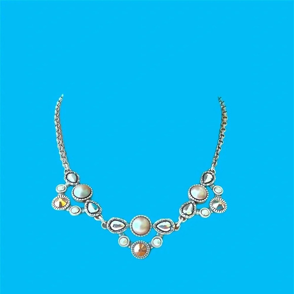 BRIGHTON PASTILLE Rose Glass Silver Retired NECKLACE NWotag - Picture 2 of 4